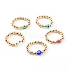 Golden Plated Brass Stretch Rings RJEW-JR00336-1