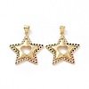 Brass Micro Pave Clear Cubic Zirconia Pendants ZIRC-F135-20G-2