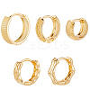 5 Pairs 5 Style Rack Plating Ring Brass Hoop Earrings for Women EJEW-BBC0001-97-6