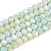 Anti-Tarnish Electroplate Rondelle Glass Beads Strands LS-EGLA-T021-4mm-17-05-1