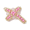 7Pcs 7 Colors Glass Seed Beaded Cross Pendants PALLOY-MZ00826-4