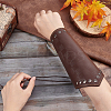 Tartan Pattern Imitation Leather Cuff Wristband for Bikers AJEW-WH0258-937A-3