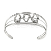 Non-Tarnish 304 Stainless Steel Hollow Open Cuff Bangles BJEW-Q348-03P-05-3