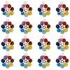 DICOSMETIC 12Pcs 2 Colors 7 Chakra Gemstone Copper Wire Wrapped Pendants G-DC0001-27-1