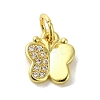 Real 18K Gold Plated Brass Pave Cubic Zirconia Pendants KK-M283-11A-01-1