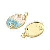 Brass Micro Pave Clear Cubic Zirconia Enamel Pendants KK-G536-23G-2