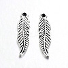 Tibetan Style Alloy Feather Pendants TIBEP-20476-AS-NR-1