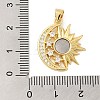 Brass Micro Pave Cubic Zirconia Pendants ZIRC-P110-03G-3