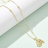 Brass Micro Pave Clear Cubic Zirconia Pendant Necklaces for Women LS-NJEW-M084-02G-04-5