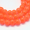Baking Paint Imitation Jade Glass Round Bead Strands X-DGLA-Q021-6mm-32-1