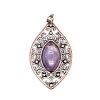 Retro Hollow Natural Amethyst Pendants PW-WGEF371-08-1