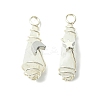 2Pcs Electroplated Natural Quartz Crystal Dyed Copper Wire Wrapped Pendants PALLOY-JF03163-02-1