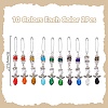20Pcs 10 Colors Glass & Alloy Angel Brooch JEWB-WR00001-2
