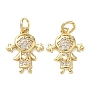 Brass Micro Pave Cubic Zirconia Pendants KK-T085-15E-G-1