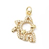 Rack Plating Brass Micro Pave Clear Cubic Zirconia Pendants ZIRC-I059-05G-1