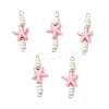 10Pcs 2 Styles Dyed Synthetic Turquoise Starfish Turtle Rondelle Beaded Connector Charms PALLOY-JF04058-2