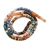 Natural Tiger Eye & Green Spot Jasper & Red Aventurine & Blue Spot Jasper & Dalmatian Jasper & Red Netstone & Picture Jasper Beads Strands G-Z135-C06-2x4mm-4