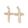 Rack Plating Brass Micro Pave Cubic Zirconia Pendants KK-F848-10G-1