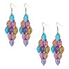 2 Pairs 430 Stainless Steel Leaf Dangle Earrings EJEW-TA0001-83B-1