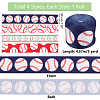 20 Yards 4 Styles Baseball Print Polyester Grosgrain Ribbon OCOR-PH0004-08-2