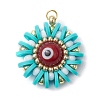 Handmade Polymer Clay and Evil Eye Lampwork and Glass Round Pendants PALLOY-MZ00638-02-1