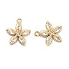 Brass Micro Pave Clear Cubic Zirconia Charms KK-C054-18G-3