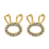 Rabbit Head Brass Micro Pave Cubic Zirconia Ear Studs EJEW-D304-39G-2