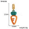 Spray Painted Brass Micro Pave Cubic Zirconia Pendants STAS-OY010-90G-2