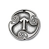 Rune Letters Alloy Pendants PALLOY-S193-01AS-17-1