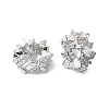 Brass Micro Pave Cubic Zirconia Rondelle European Beads FIND-B046-02P-1