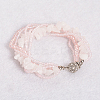 Rose Quartz Multi-strand Bracelets LS-BJEW-L488-03-1