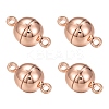 Rack Plating Brass Magnetic Clasps with Loops LS-KK-F801-02B-RG-3