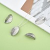 Tarnish Resistant 304 Stainless Steel Leaf Pendants STAS-S040-07P-5