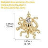 1Pc Brass Micro Clear & Black Cubic Zirconia Pendants ZIRC-YW0001-17-1