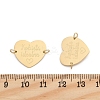 304 Stainless Steel Heart Connector Charms STAS-P396-03D-G-3