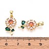 Brass Micro Pave Cubic Zirconia Pendants KK-T071-135G-02-3