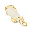 2Pcs Electroplated Natural Quartz Crystal Dyed Copper Wire Wrapped Pendants PALLOY-JF03163-01-5
