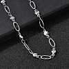 304 Stainless Steel Heart Link Chain Necklaces for Women NJEW-A046-02B-P-1