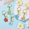 Flower Acrylic Imitation Gemstone Pendant Keychain KEYC-JKC00692-4