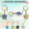 Flower Alloy Enamel Pendant Decorations HJEW-SC00039-2
