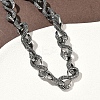 304 Stainless Steel Link Chain Bracelets for Men Women BJEW-D385-03AS-3