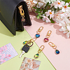 6Pcs 6 Styles Heart/Teardrop K9 Glass Imitation Tourmaline Pendants Decoration HJEW-NB00204-4