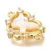 Brass Clear Cubic Zirconia Heart Links KK-K388-83G-2