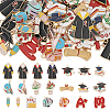 42Pcs 21 Styles Graduation Season Alloy Enamel Pendants ENAM-WR0001-10-1