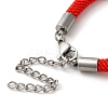 Milan Cord & 304 Stainless Steel Bracelets Making MAK-H004-02F-P02-3