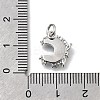 Brass Micro Pave Clear Cubic Zirconia with Glass Charms KK-G525-06P-4