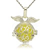 Silver Color Plated Brass Hollow Round Cage Pendants LS-KK-J230-04S-3