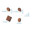 Coconut Brown Wood Stud Earring Findings EJEW-TA0010-06P-8