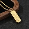 304 Stainless Steel Rectangle Number Pendant Necklaces NJEW-D300-01G-04-1