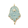 Religion Brass Micro Pave Cubic Zirconia Connector Charms KK-H529-01A-G-2